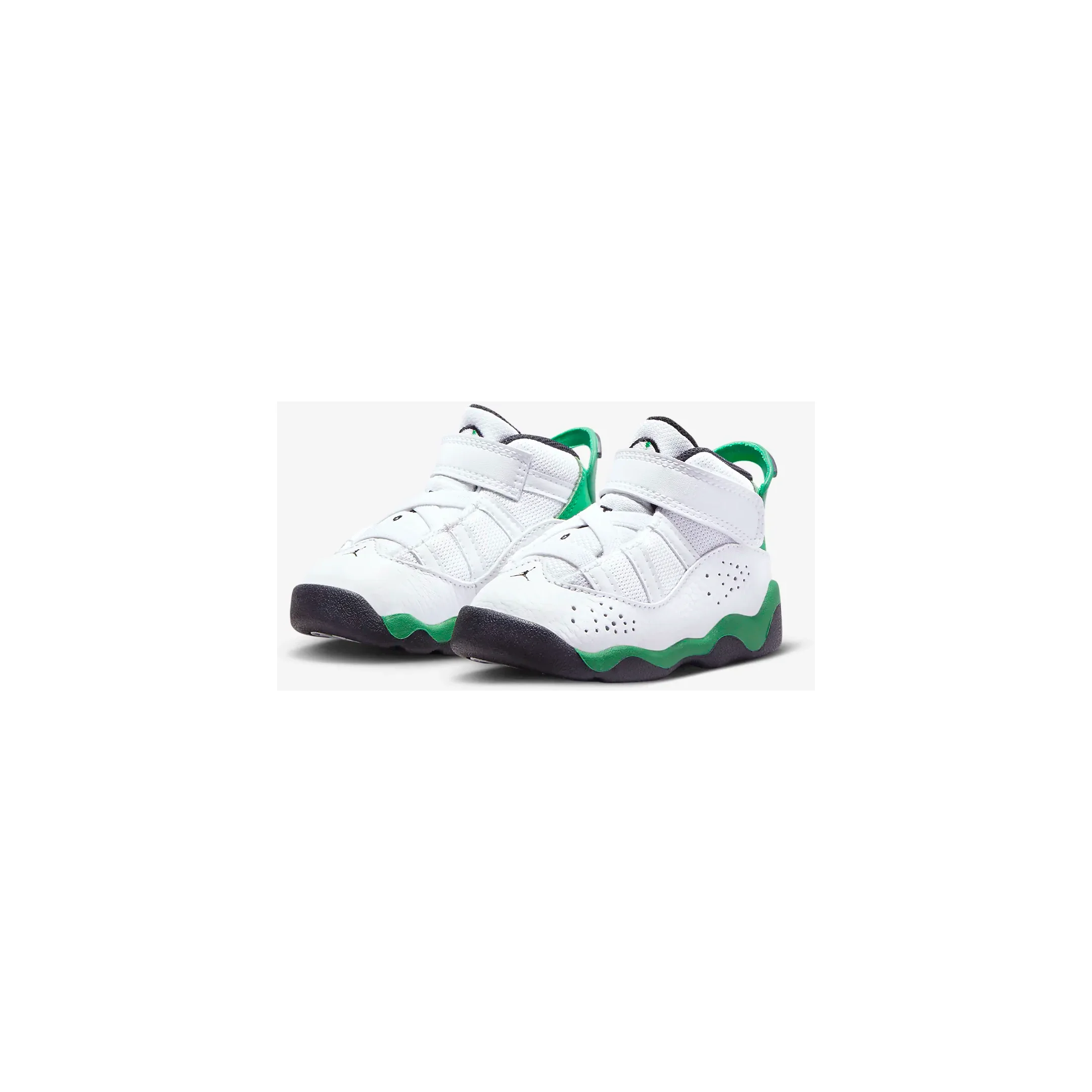 Kids' Jordan 6 Rings TD Shoes - White / Black / Lucky Green - Image 6