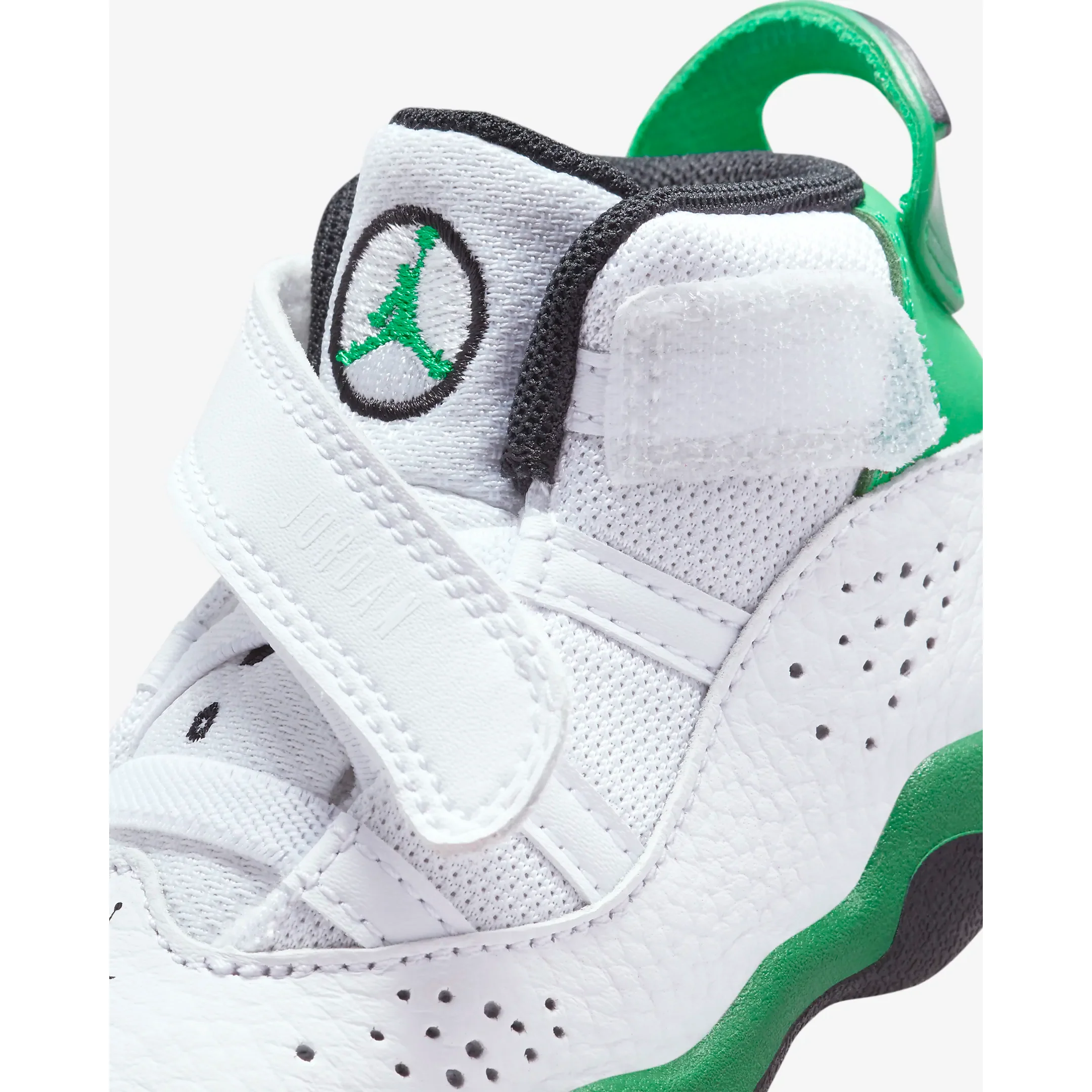 Kids' Jordan 6 Rings TD Shoes - White / Black / Lucky Green - Image 9