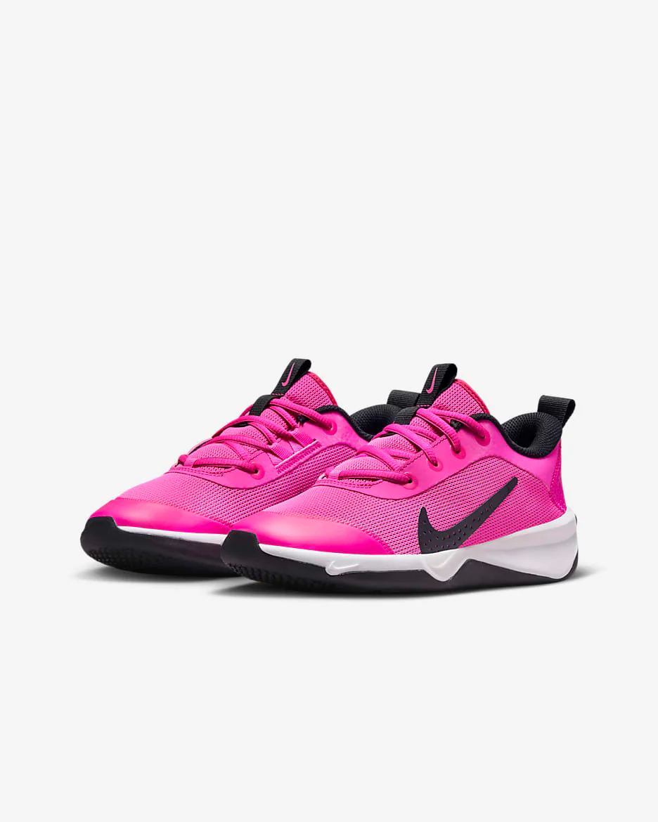 Nike Kids' Omni Multi-Court Shoes - Laser Fuchsia / Black / White - Image 2