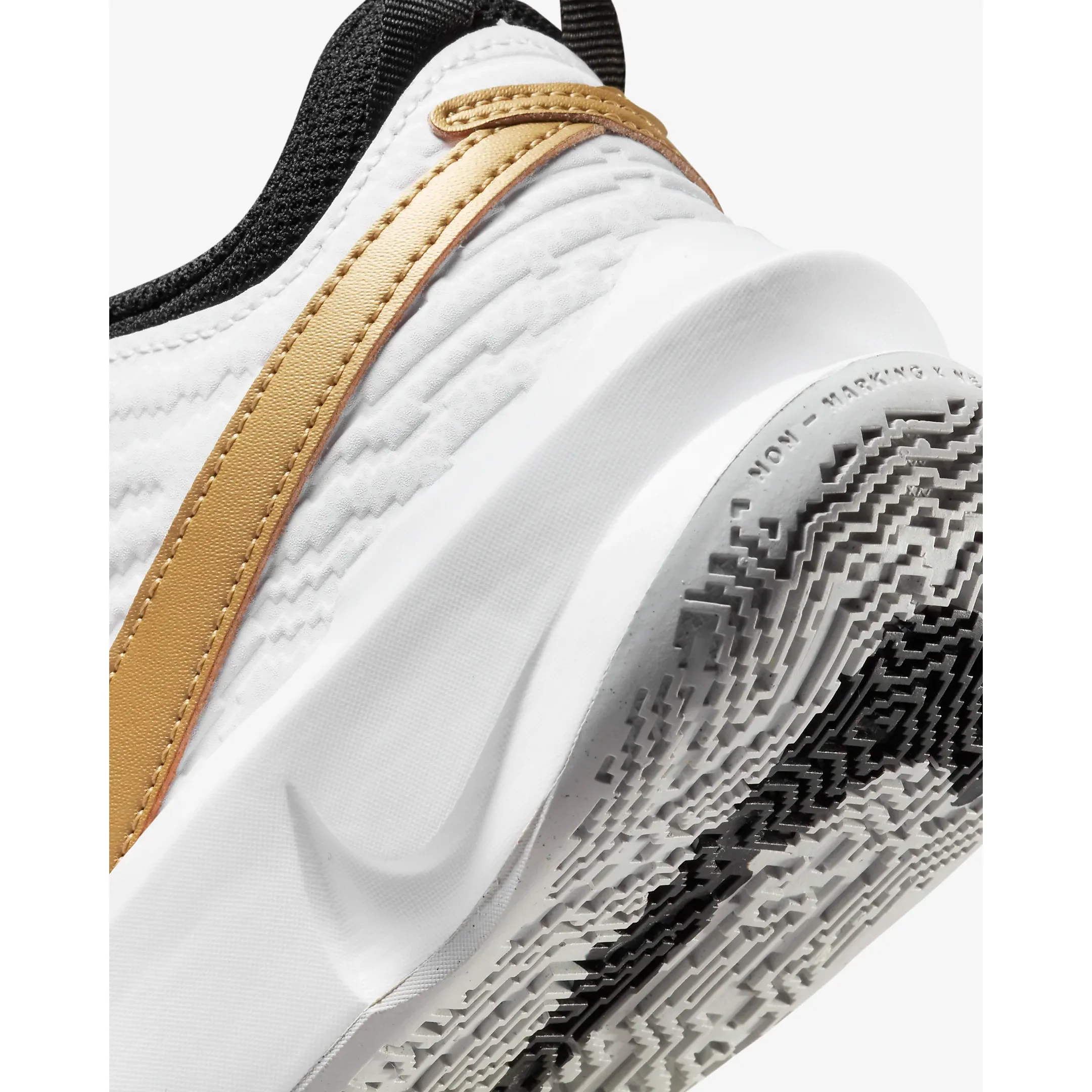 Nike Kids' Team Hustle D 10 Shoes - Black / White / Photon Dust / Metallic Gold - Image 9
