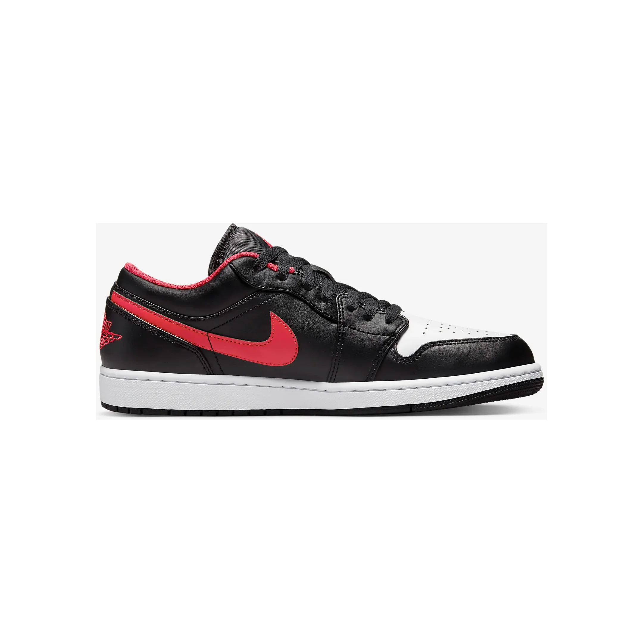 Nike Men's Air Jordan 1 Low Shoes - Black / White / Fire Red - Image 4