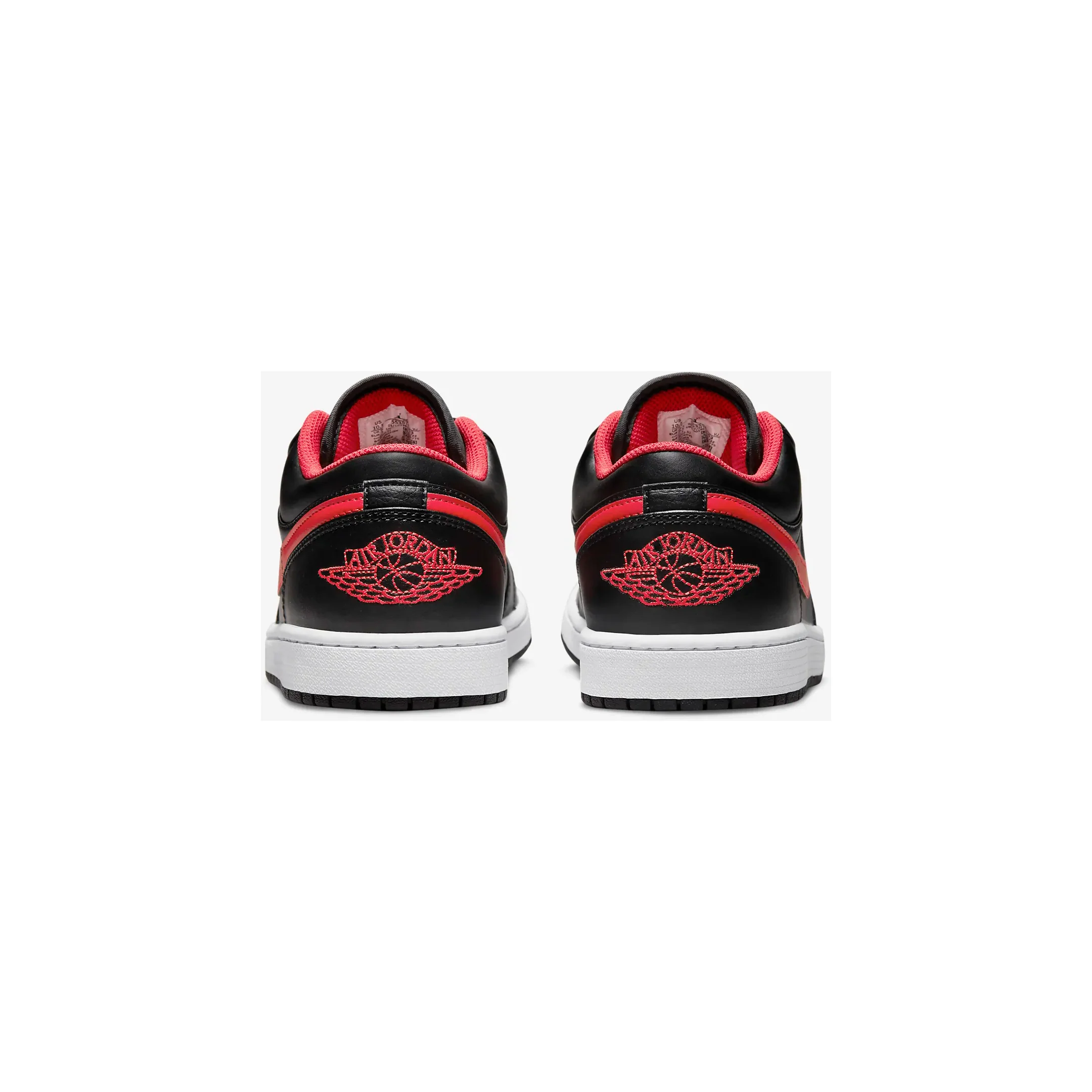 Nike Men's Air Jordan 1 Low Shoes - Black / White / Fire Red - Image 7
