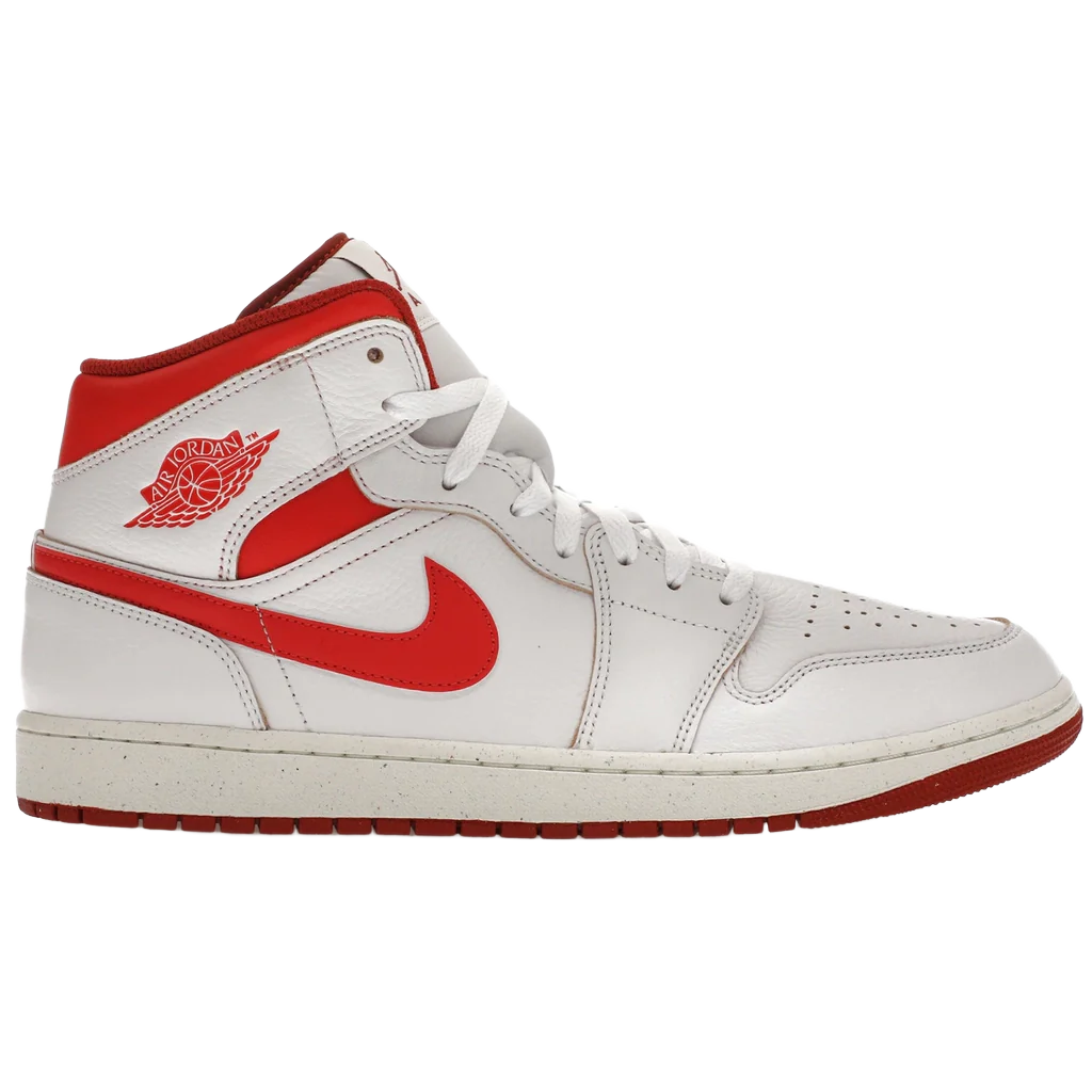Nike Men's Air Jordan 1 Mid Se Shoes - White / Dune Red / Sail / Lobster