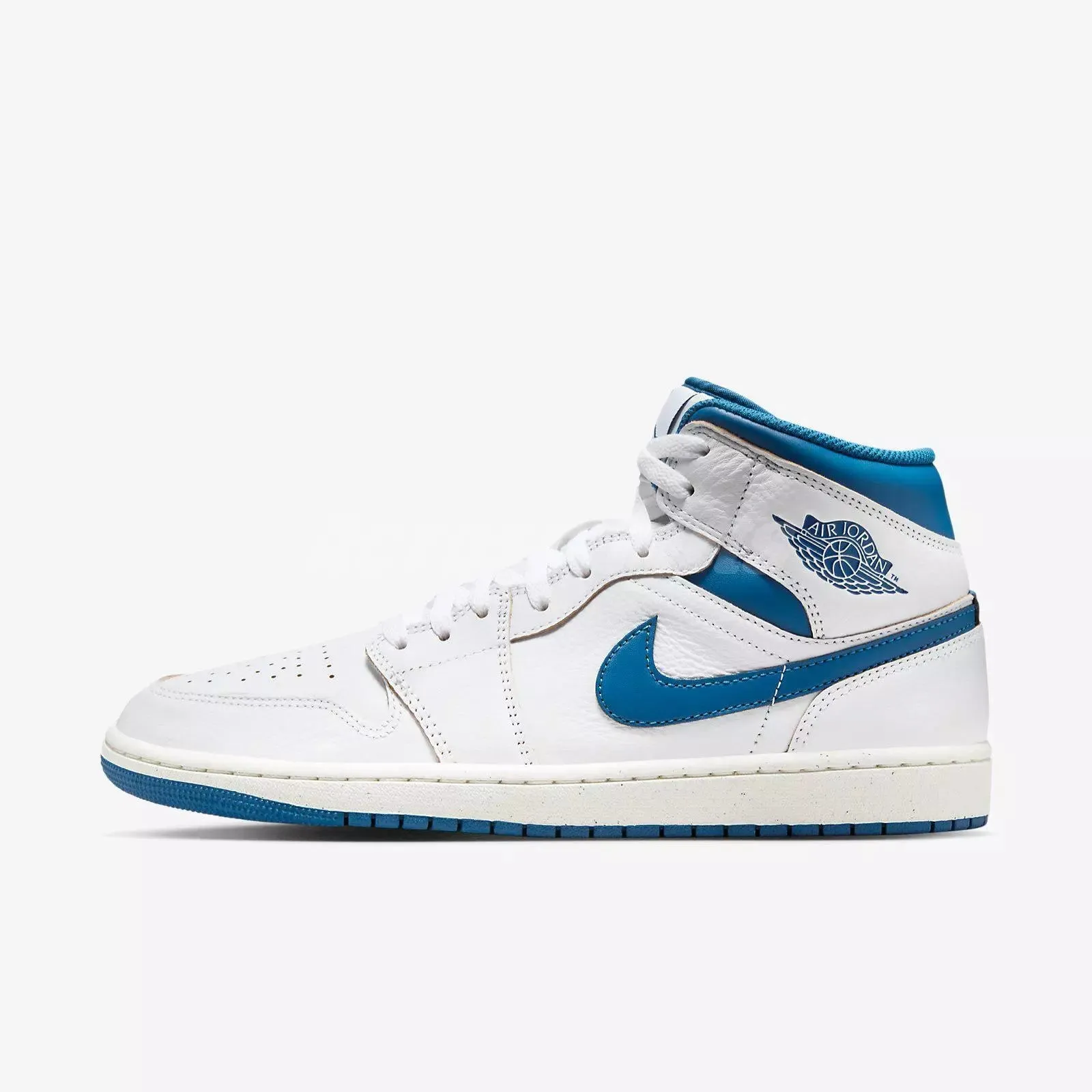 Nike Men's Air Jordan 1 Mid SE Shoes - White / Sail / Industrial Blue - Image 3