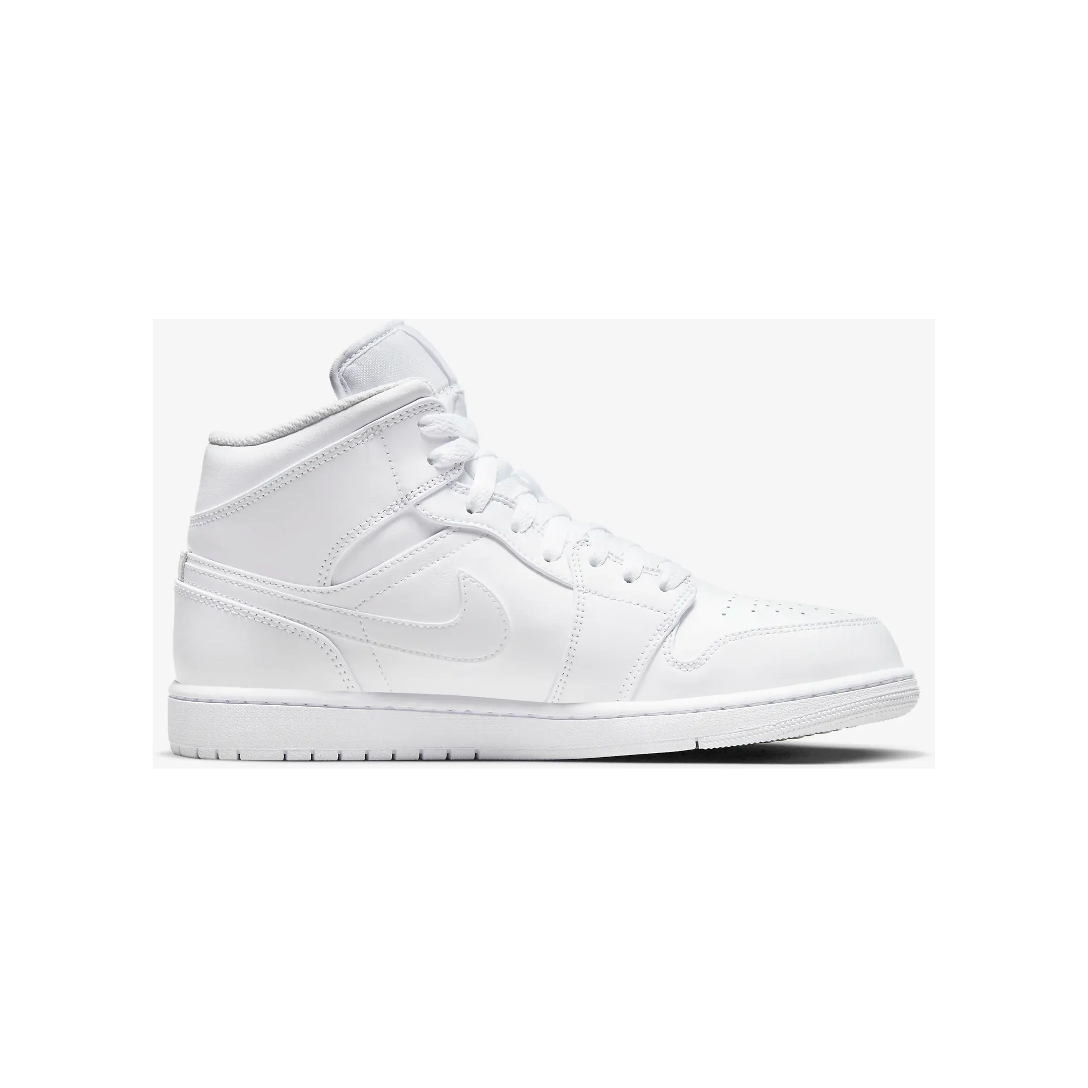 Nike Men's Air Jordan 1 Mid Shoes - All White - Image 4