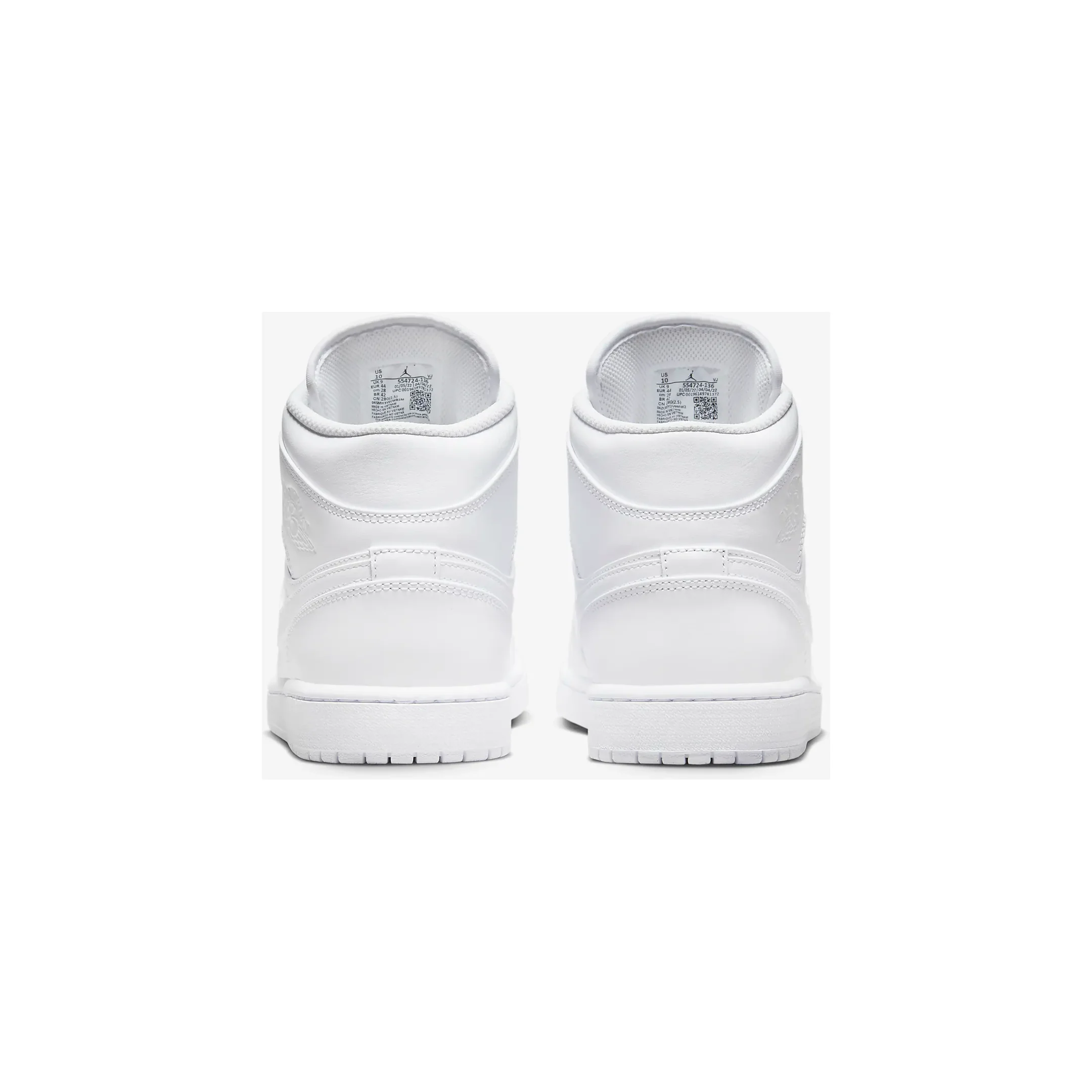 Nike Men's Air Jordan 1 Mid Shoes - All White - Image 7