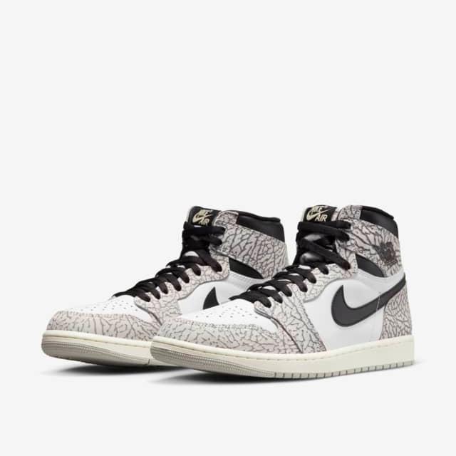 Nike Men's Air Jordan 1 Retro OG Shoes - Tech Grey / Muslin / Black / White - Image 2