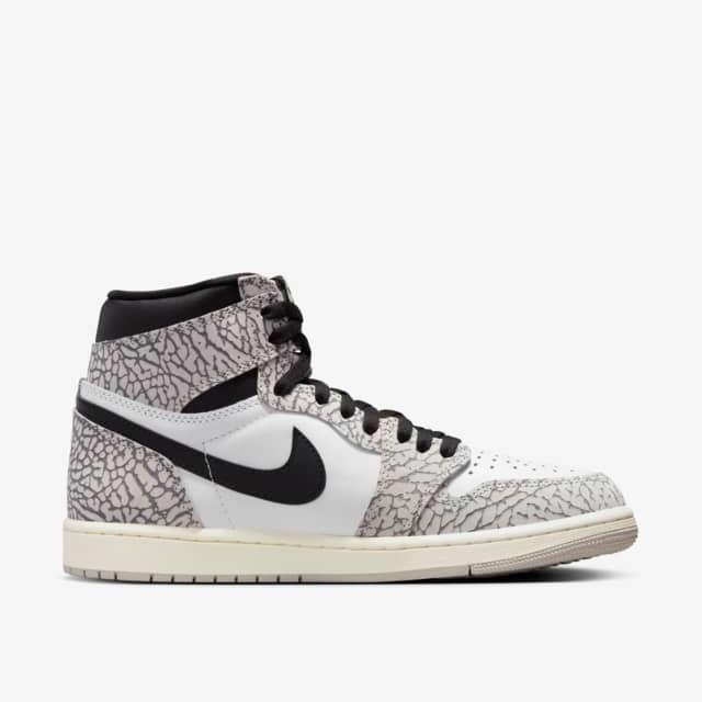 Nike Men's Air Jordan 1 Retro OG Shoes - Tech Grey / Muslin / Black / White - Image 5