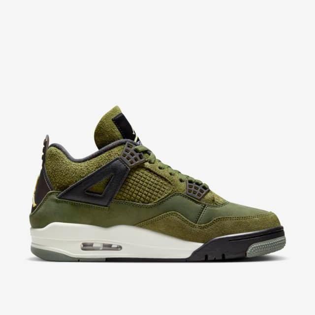 Nike Men's Air Jordan 4 Retro SE Shoes - Olive Green / Vanilla / Khaki / Black / Sail - Image 4