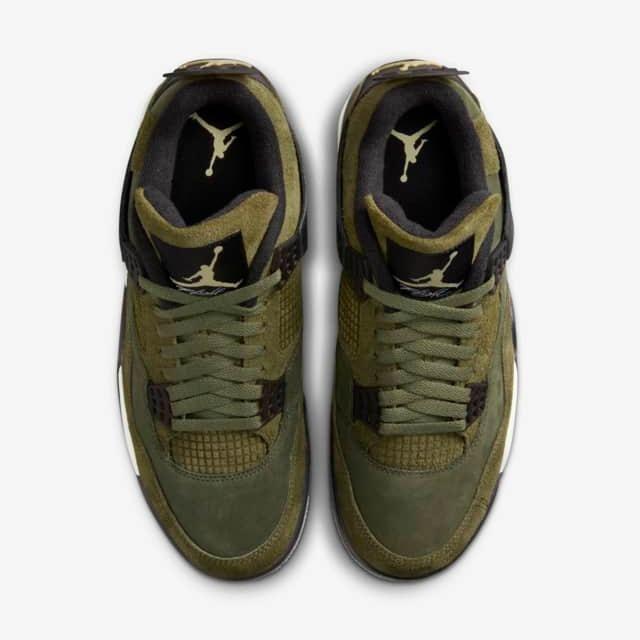 Nike Men's Air Jordan 4 Retro SE Shoes - Olive Green / Vanilla / Khaki / Black / Sail - Image 5
