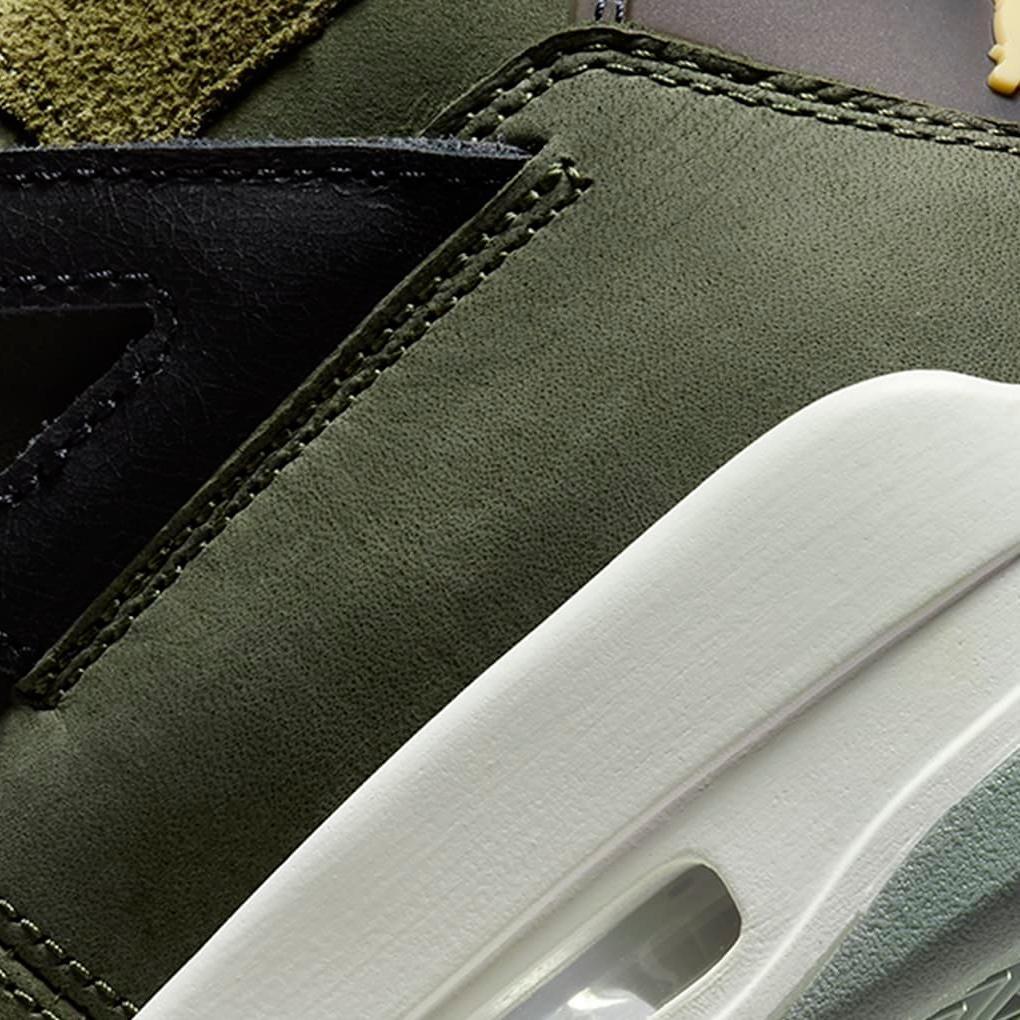 Nike Men's Air Jordan 4 Retro SE Shoes - Olive Green / Vanilla / Khaki / Black / Sail - Image 9