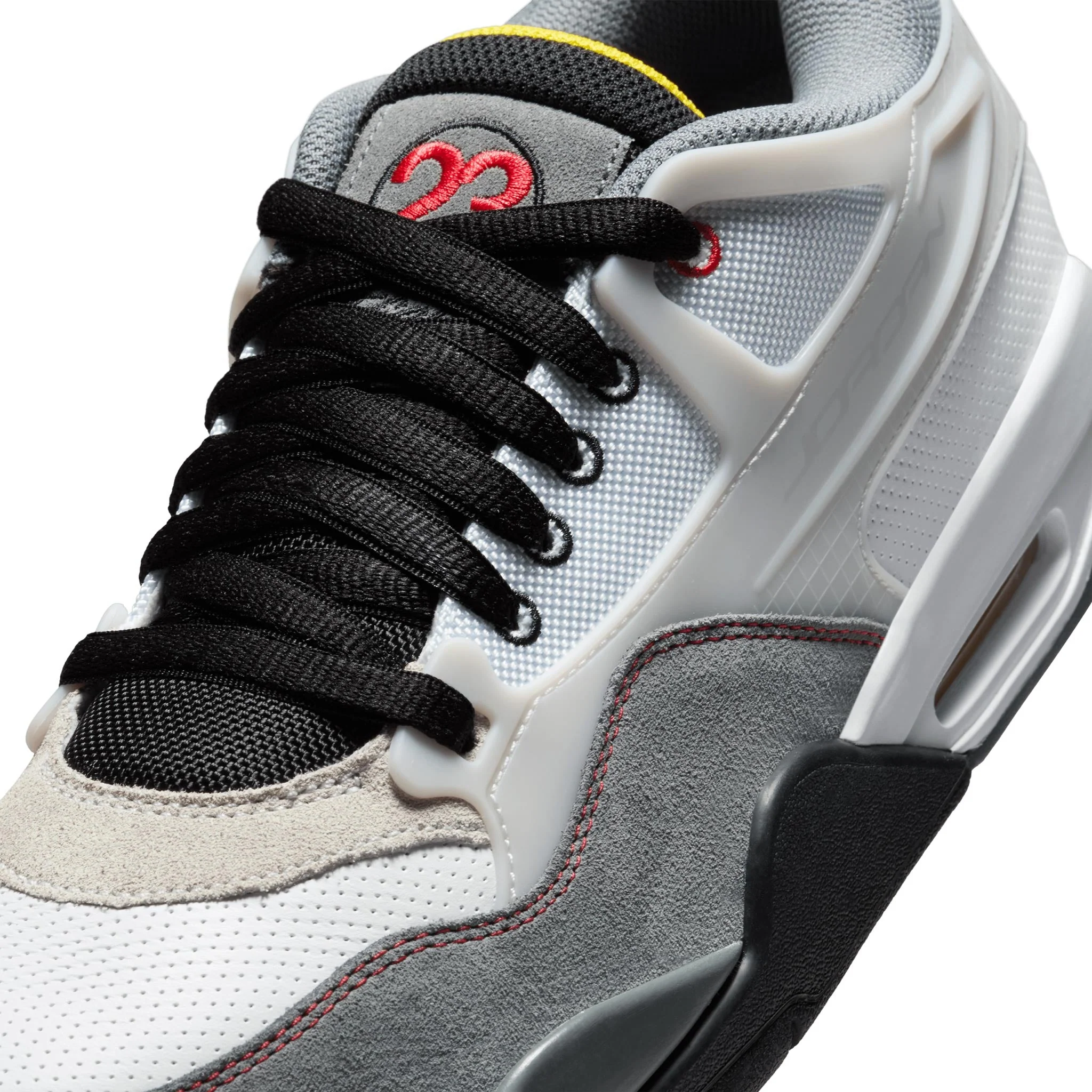 Nike Men's Air Jordan 4 Rm Premium Shoes - White / Black / Smoke Grey / Fire Red - Image 8