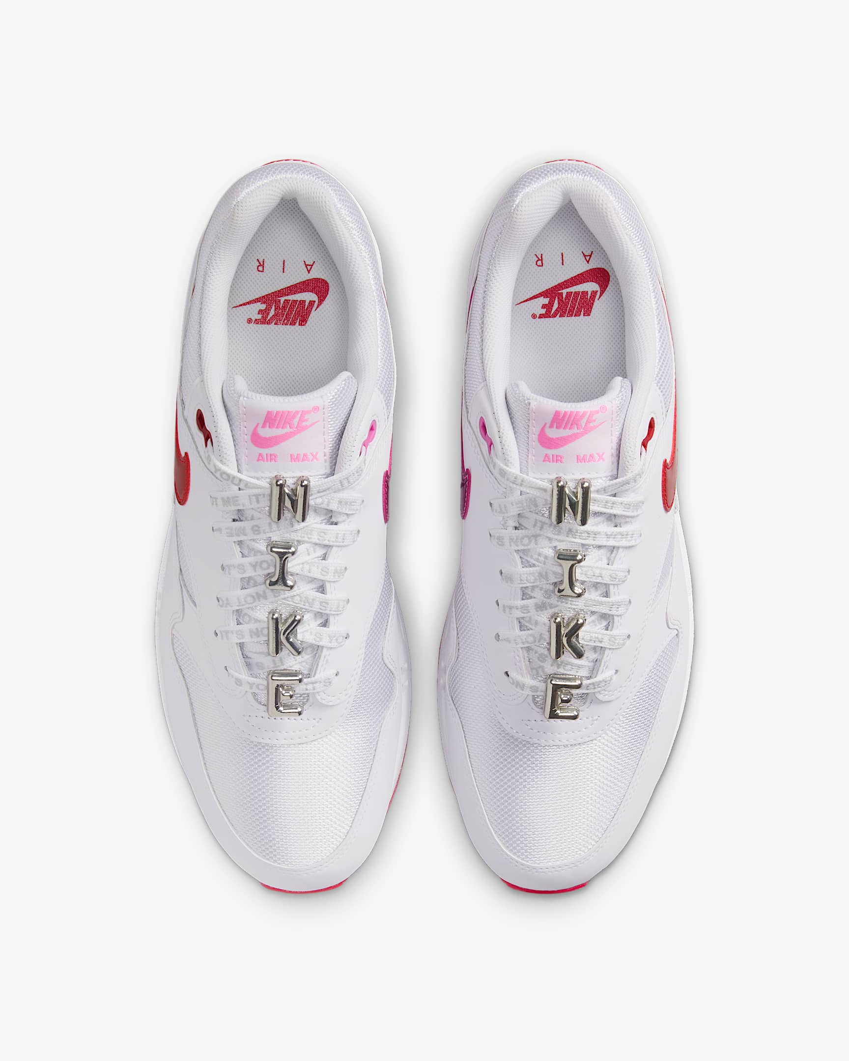 Nike Men's Air Max 1 Premium Shoes - White / Playful Pink / University Red - Image 5