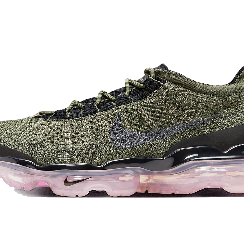 Nike Men's Air Vapormax 2023 Flyknit Shoes - Medium Olive / Pink Oxford / Black / Black - Image 3