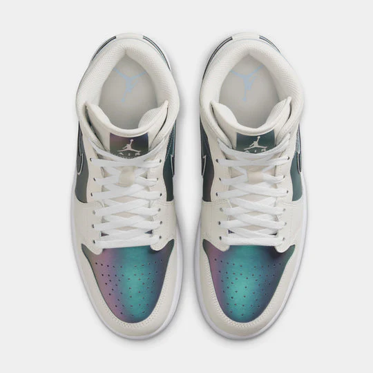 Nike Men's Jordan 1 Mid Se Phantom Iridescent Shoes - Phantom / White - Image 2