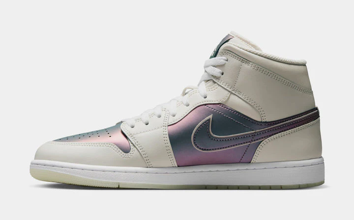 Nike Men's Jordan 1 Mid Se Phantom Iridescent Shoes - Phantom / White - Image 3
