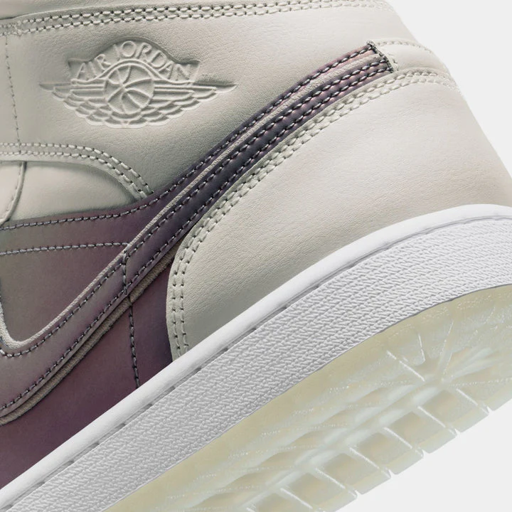Nike Men's Jordan 1 Mid Se Phantom Iridescent Shoes - Phantom / White - Image 4