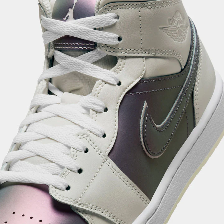 Nike Men's Jordan 1 Mid Se Phantom Iridescent Shoes - Phantom / White - Image 5