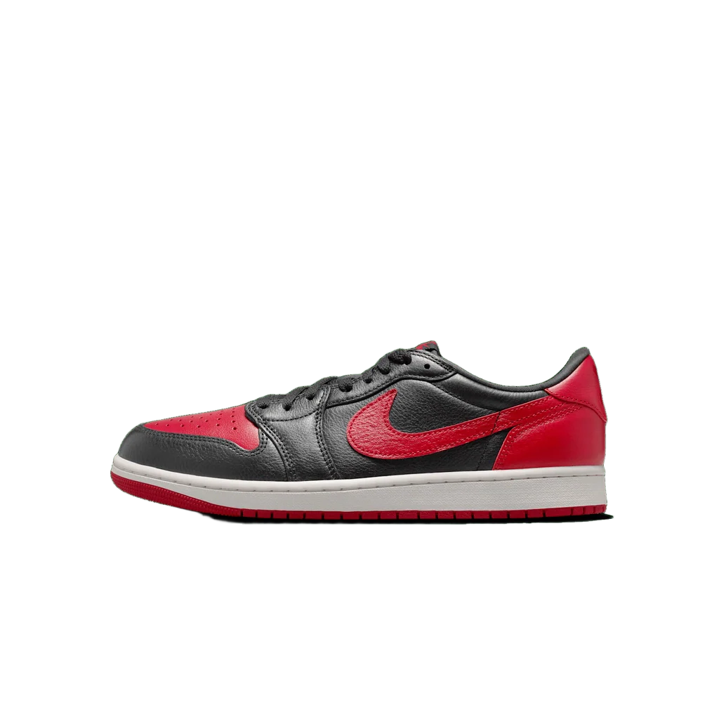Nike Men's Jordan 1 Retro Low Og Banned Shoes - Black / Varsity Red / Summit White - Image 3