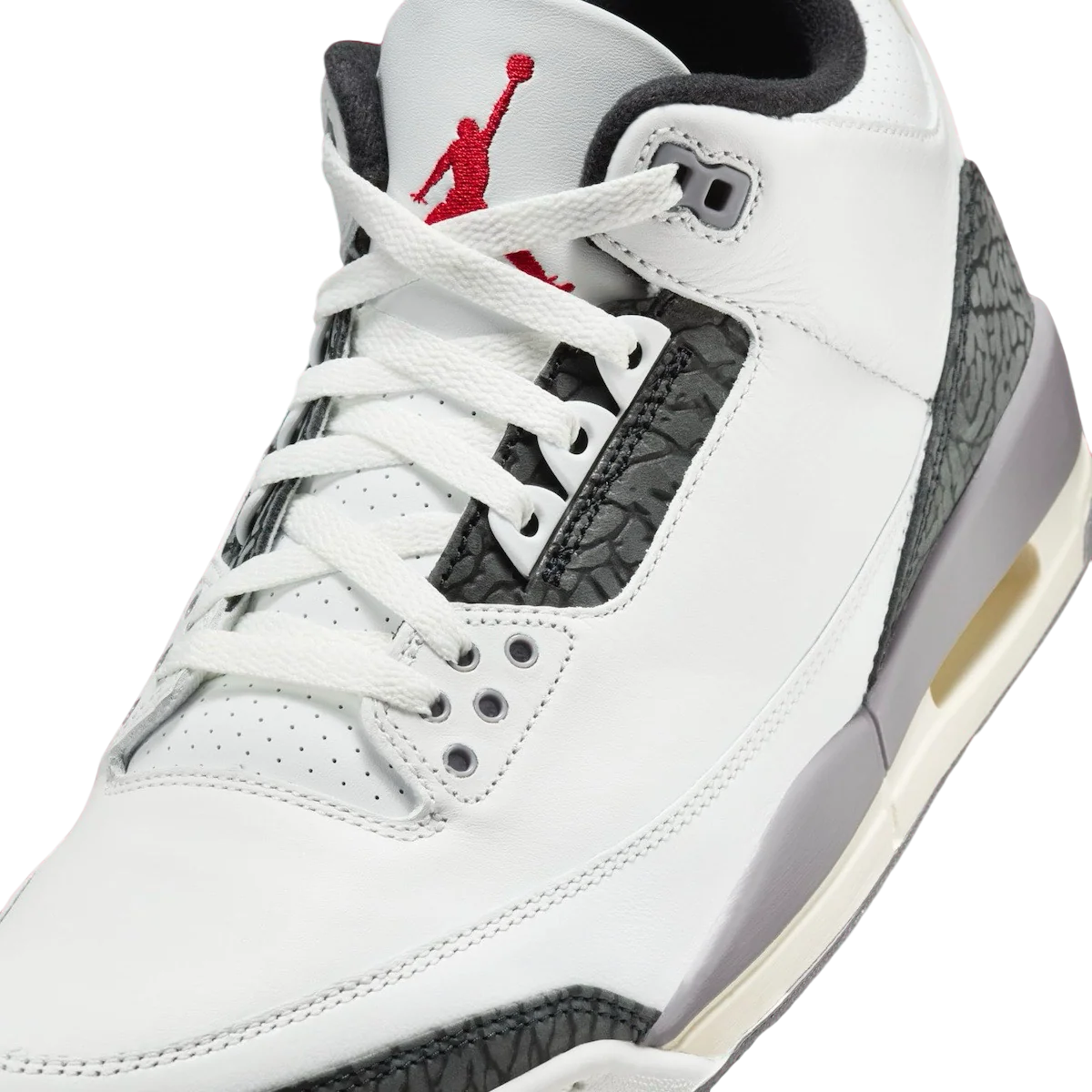 Nike Men's Jordan 3 Retro Shoes - Summit White / Fire Red / Cement Grey / Black - Image 2