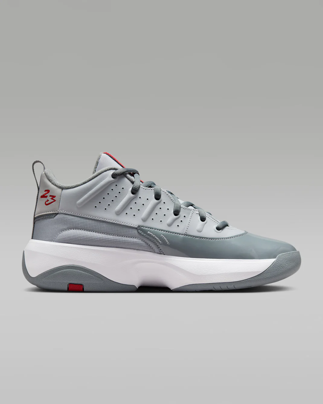Nike Men's Jordan Max Aura 7 Shoes - Wolf Grey / Cool Grey / White / Varsity Red - Image 6