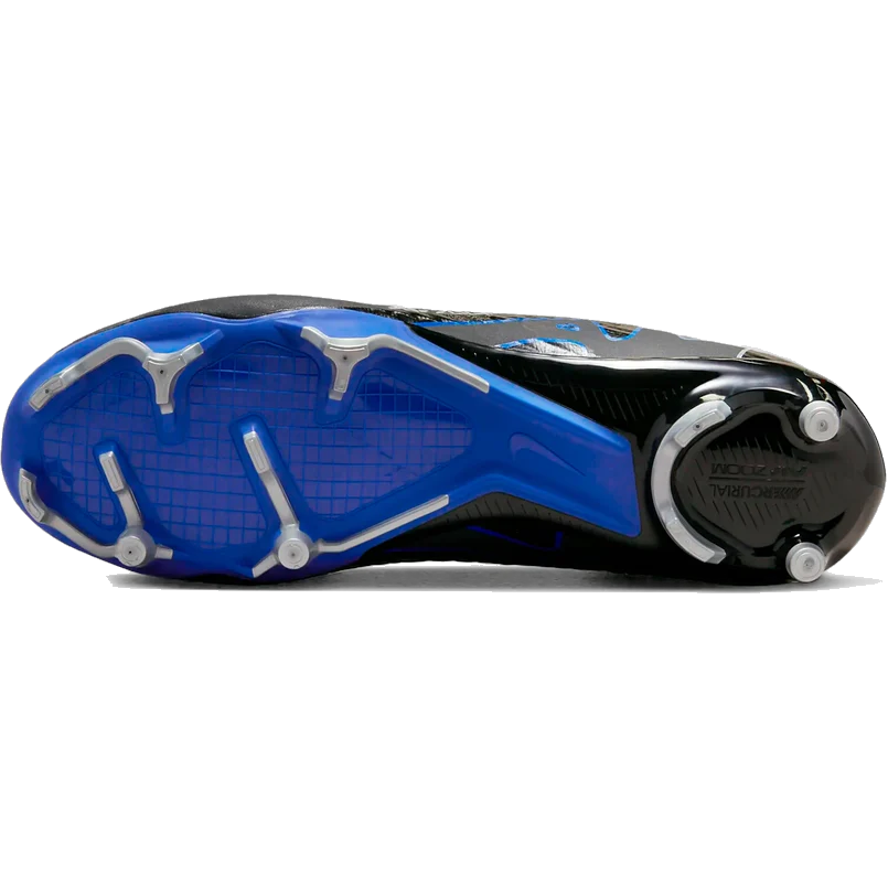 Nike Men's Mercurial Vapor 15 Academy Soccer Shoes - Black / Chrome / Hyper Royal - Image 4