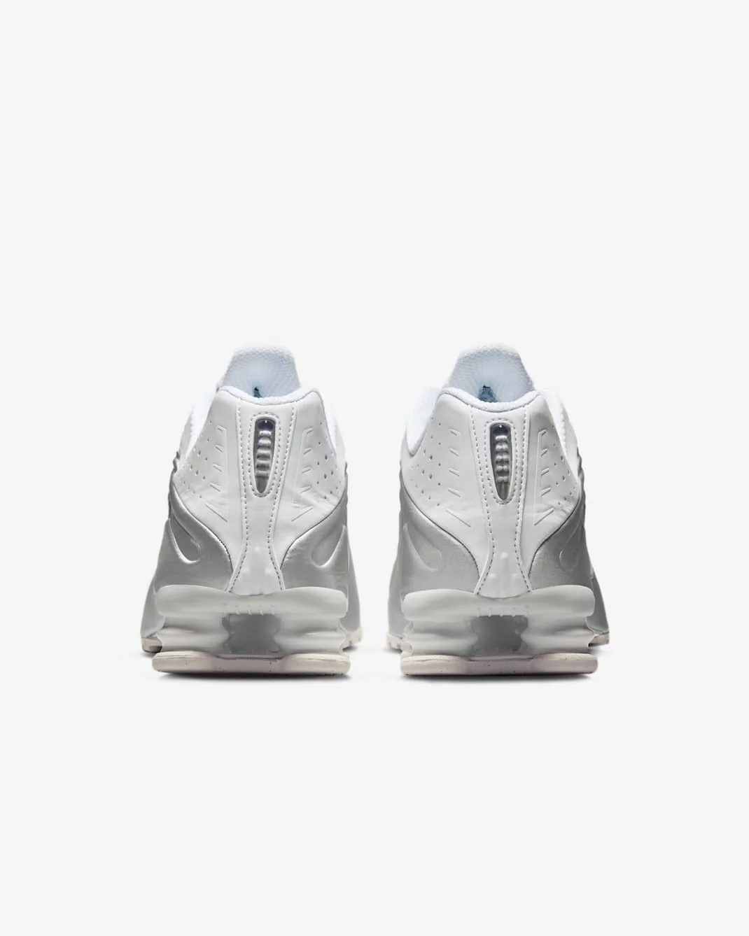Nike Men's Nike Shox R4 Shoes - White / Bright Crimson / Metallic Silver - Image 10