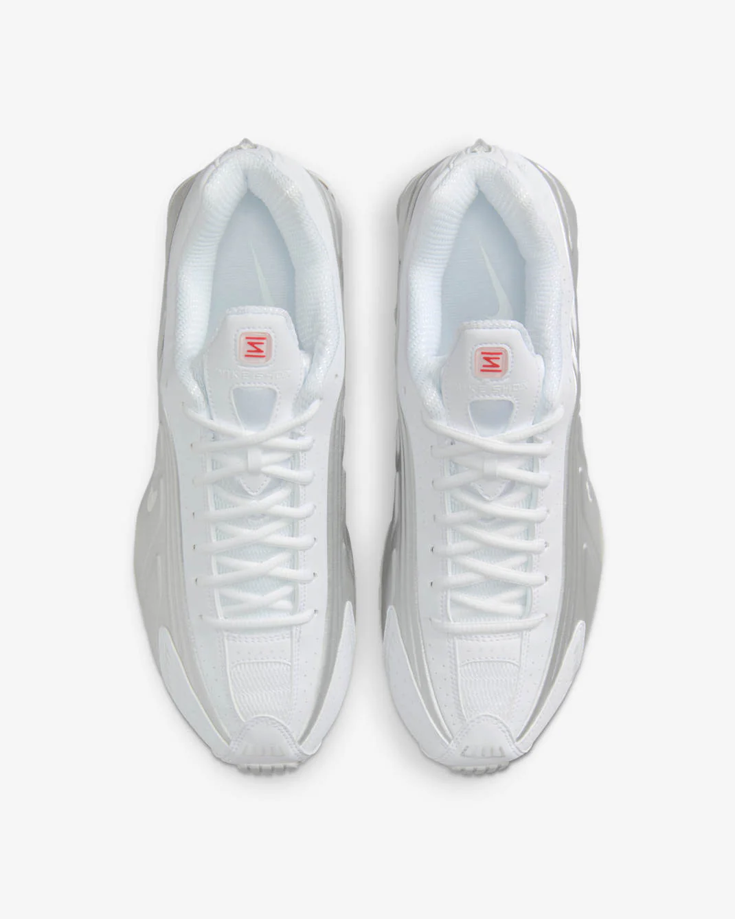Nike Men's Nike Shox R4 Shoes - White / Bright Crimson / Metallic Silver - Image 3