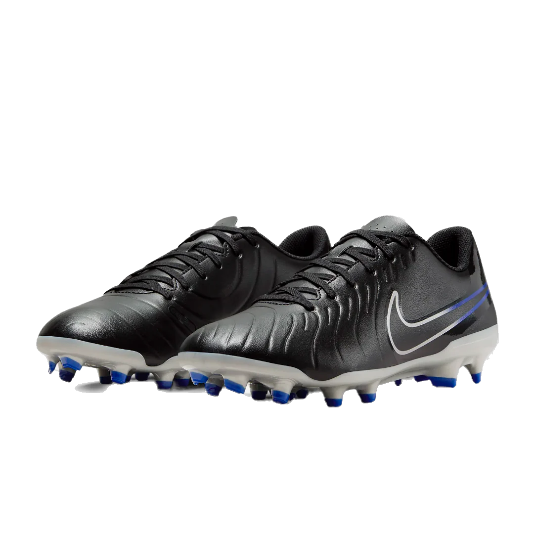 Nike Men's Tiempo Legend 10 Club Soccer Shoes - Black / Chrome / Hyper Royal - Image 2