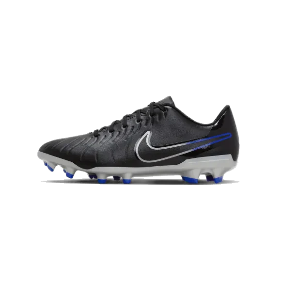 Nike Men's Tiempo Legend 10 Club Soccer Shoes - Black / Chrome / Hyper Royal - Image 4