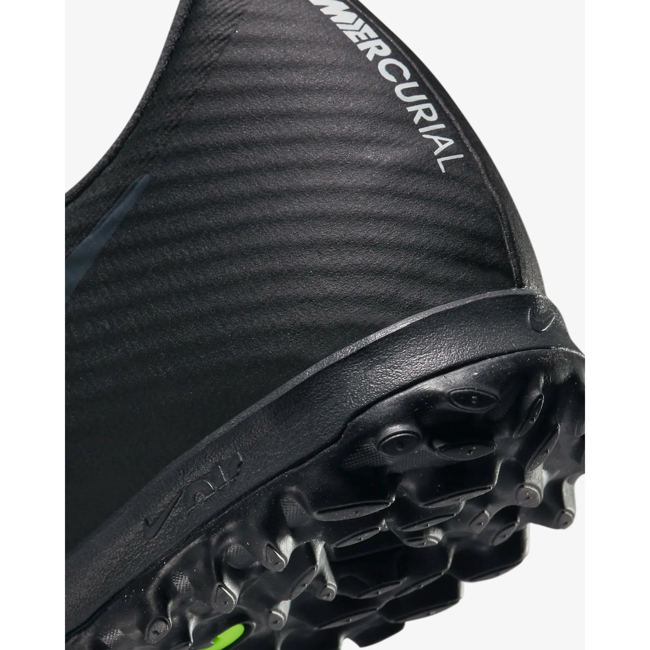 Nike Men's Zoom Mercurial Vapor 15 Academy TF Soccer Shoes - Black / Summit White / Volt / Dark Smoke Grey - Image 9