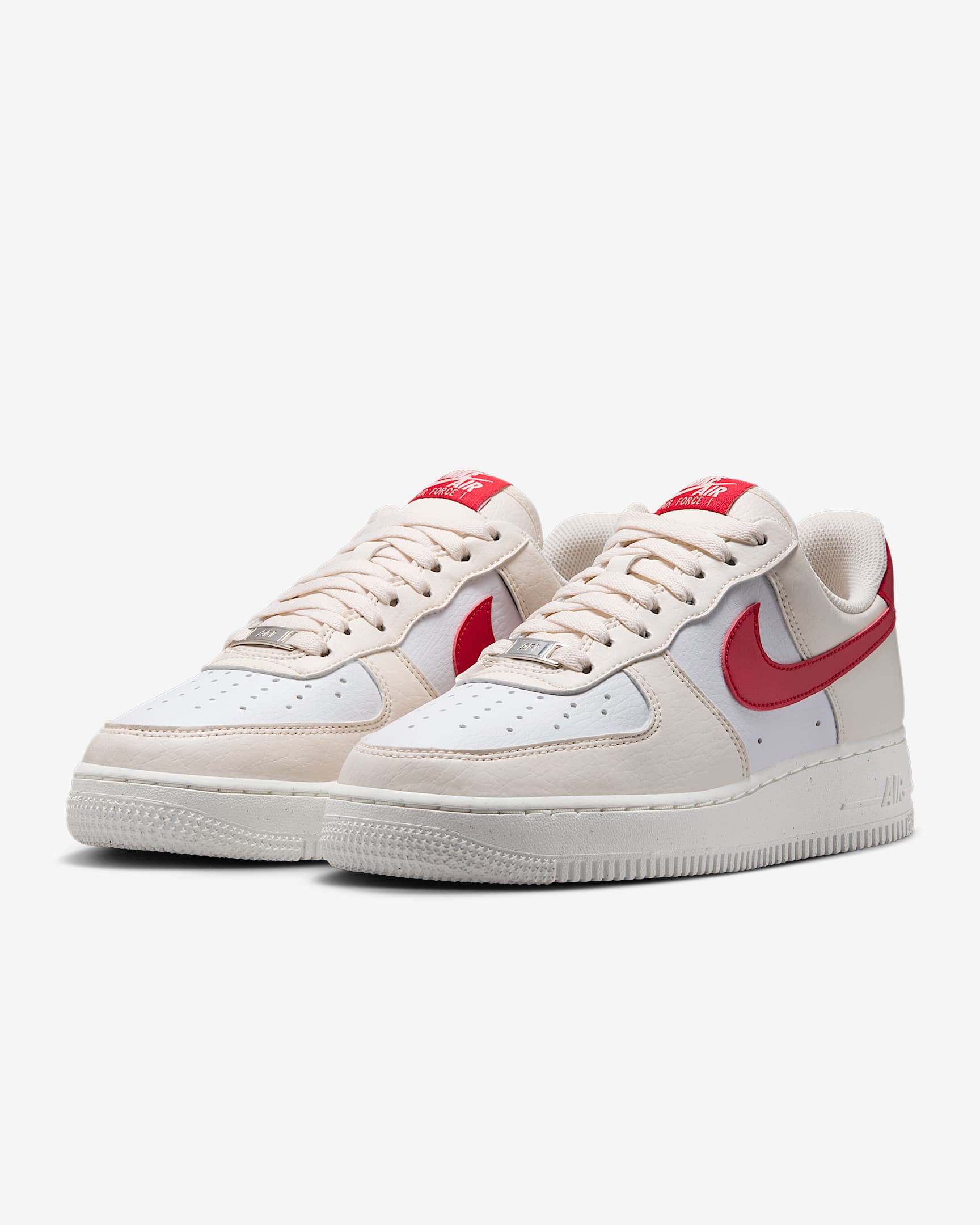Nike Women's Air Force 1 '07 Next Nature Shoes - Pale Ivory / Sail / University Red - Image 2
