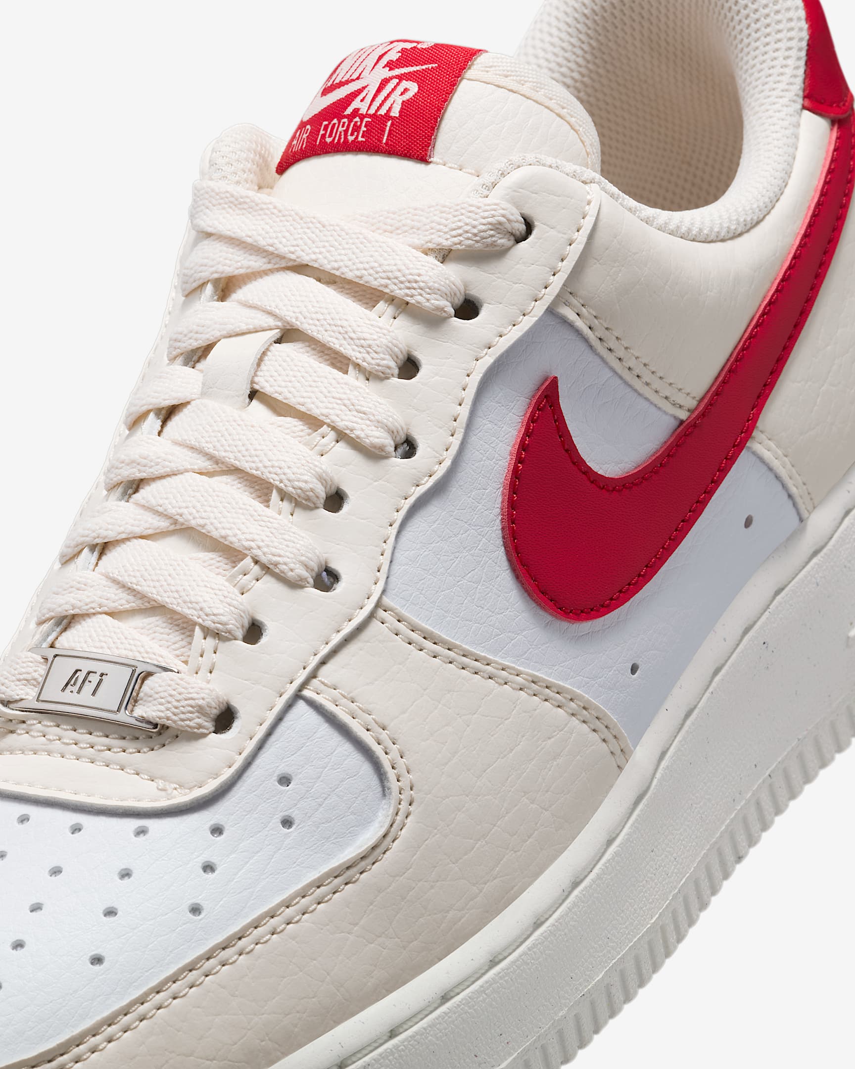 Nike Women's Air Force 1 '07 Next Nature Shoes - Pale Ivory / Sail / University Red - Image 7