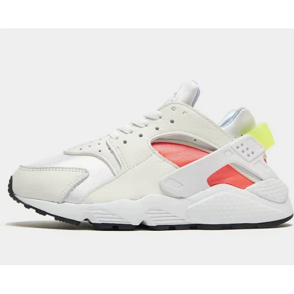 Nike Women's Air Huarache Shoes - White / Bright Crimson / Black / Volt - Image 6