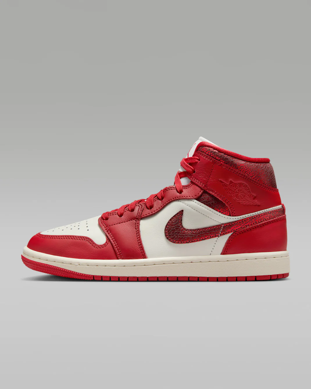 Nike Women's Air Jordan 1 Mid Se Shoes - Sail / Team Red / Varsity Red - Image 3