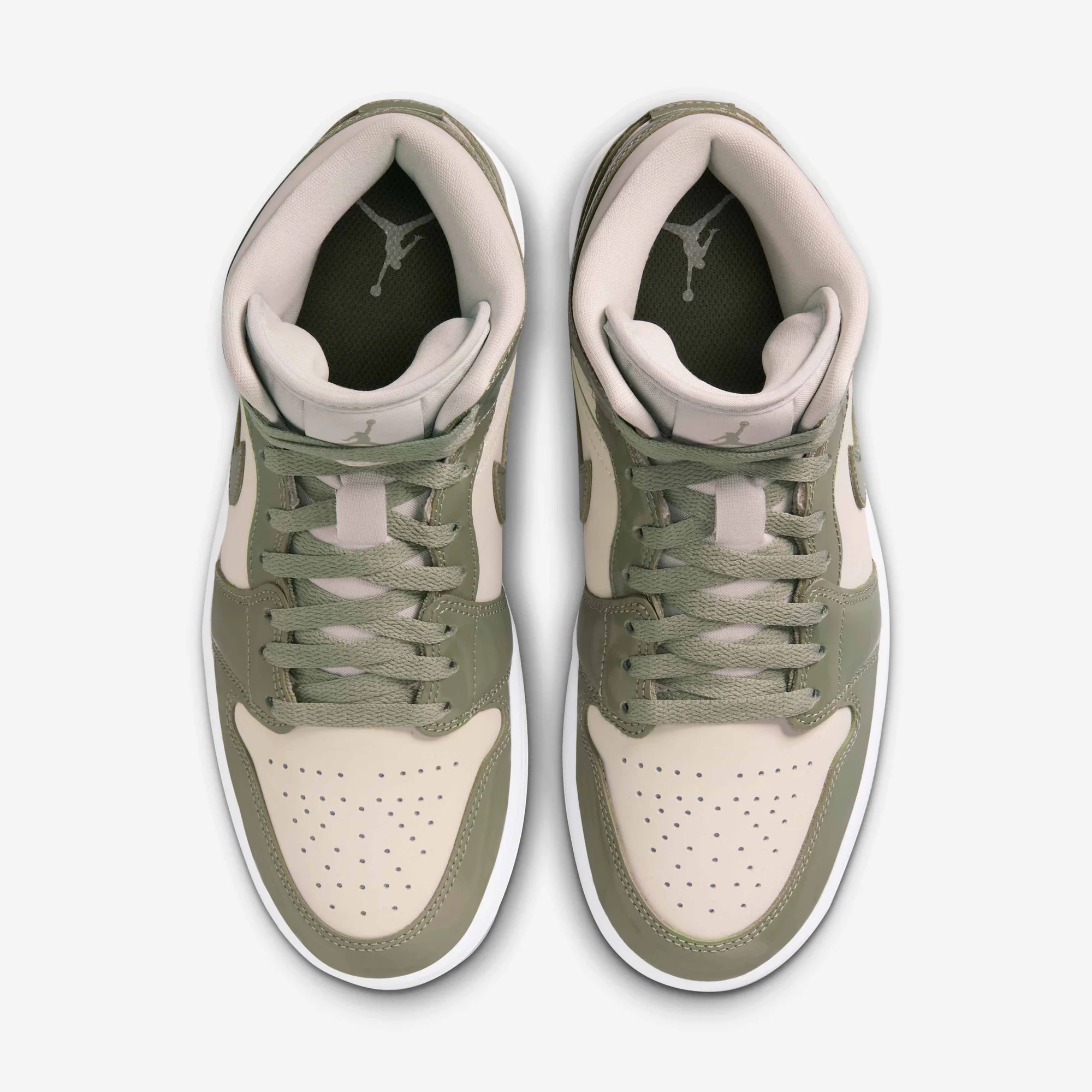Nike Women's Air Jordan 1 Mid Se Shoes - Sea Glass / Oil Green / Metallic Silver - Image 5