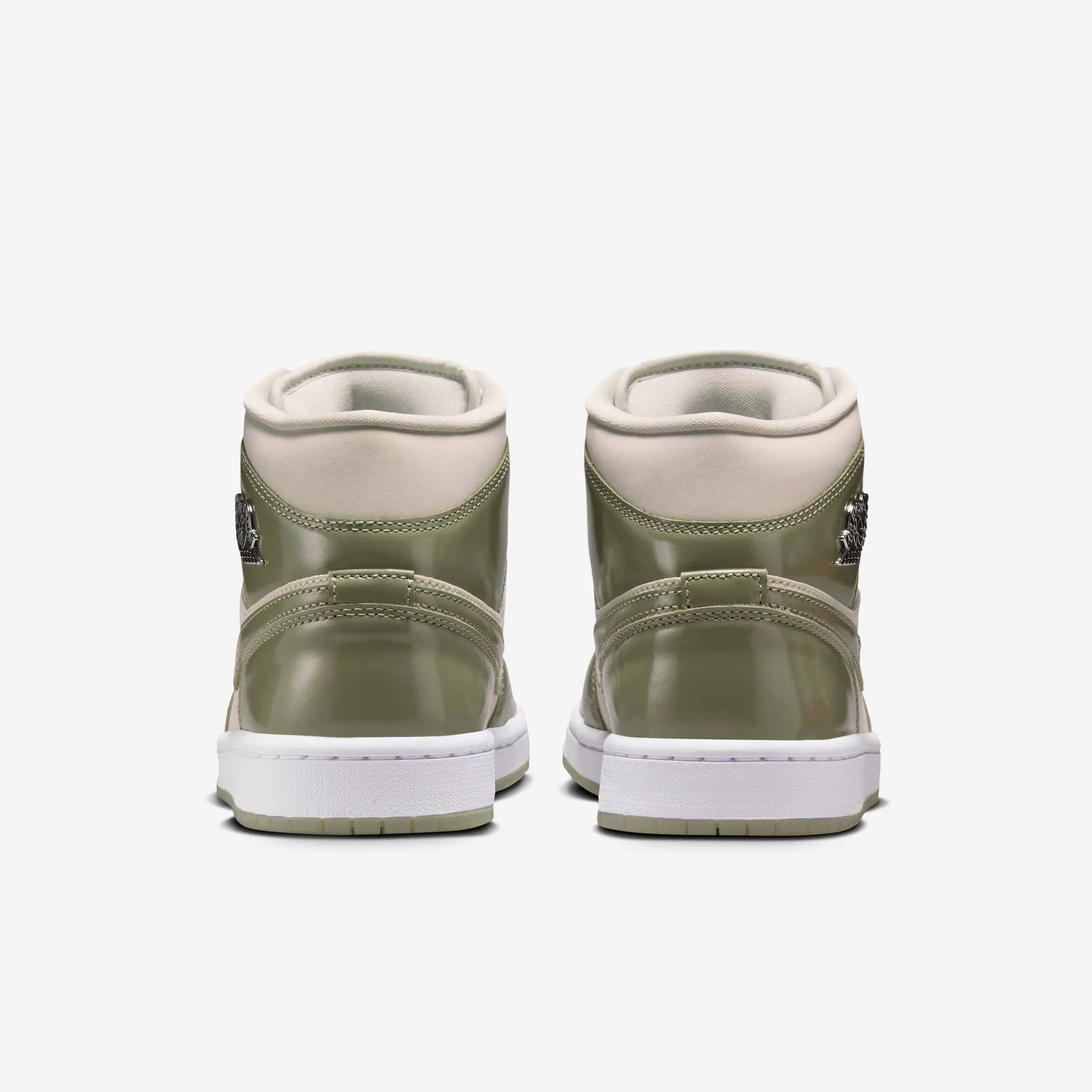 Nike Women's Air Jordan 1 Mid Se Shoes - Sea Glass / Oil Green / Metallic Silver - Image 6