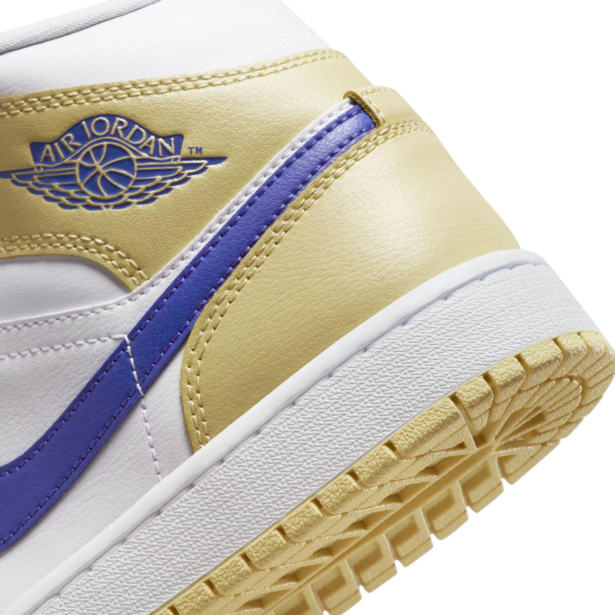 Nike Women's Air Jordan 1 Mid Shoes - Lemon Wash / Lapis White - Image 8