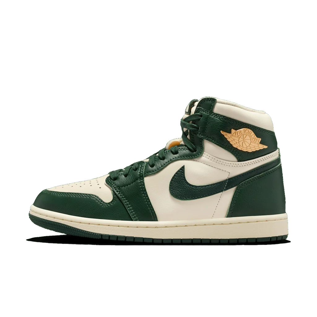 Nike Women's Air Jordan 1 Retro High Og Shoes - Pale Ivory / Pro Green / Fir / Coconut Milk - Image 3