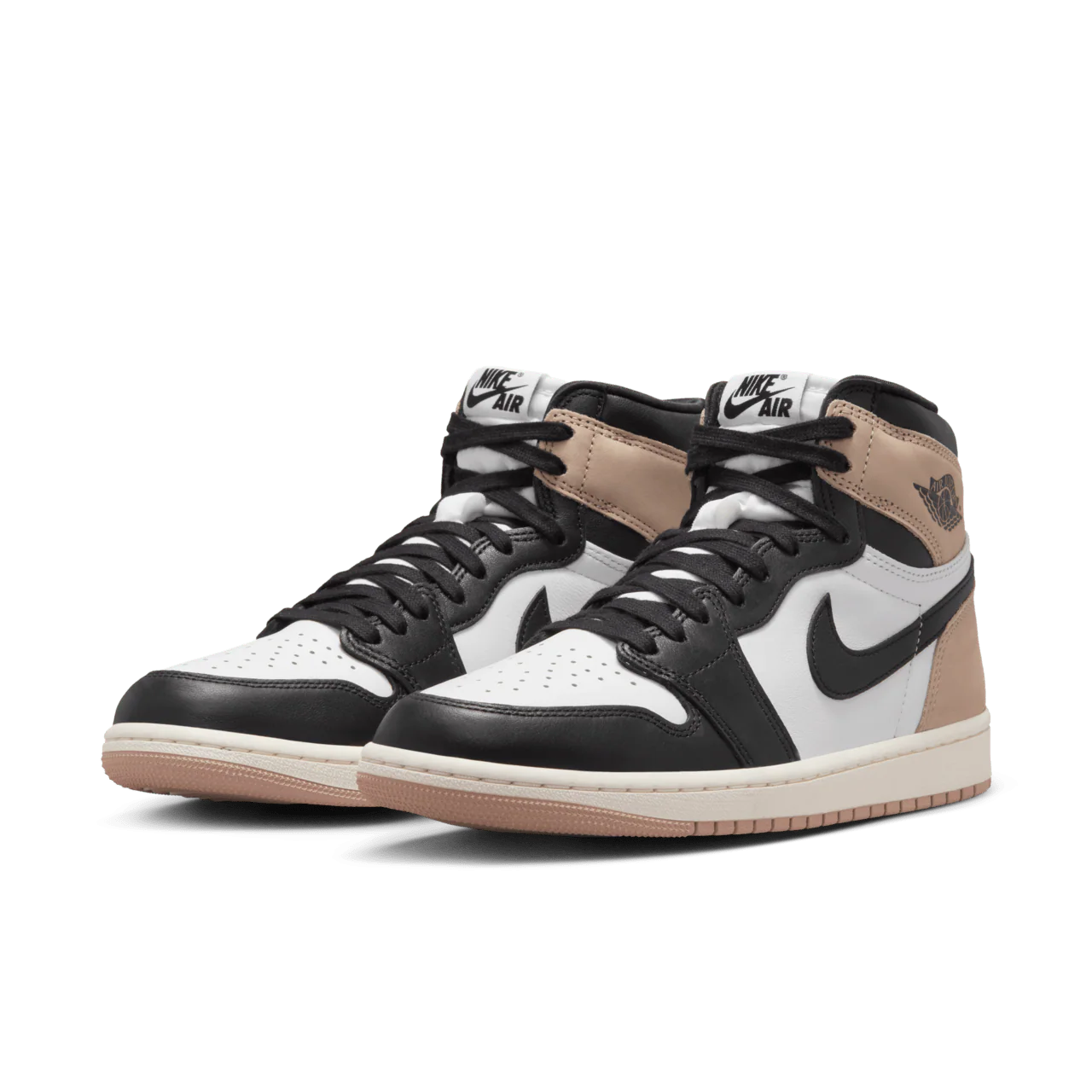 Nike Women's Air Jordan 1 Shoes - Black / Legend Medium Brown / White - Image 2