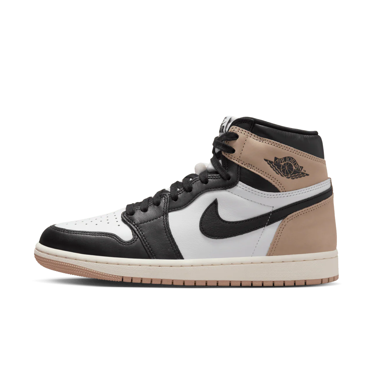 Nike Women's Air Jordan 1 Shoes - Black / Legend Medium Brown / White - Image 3