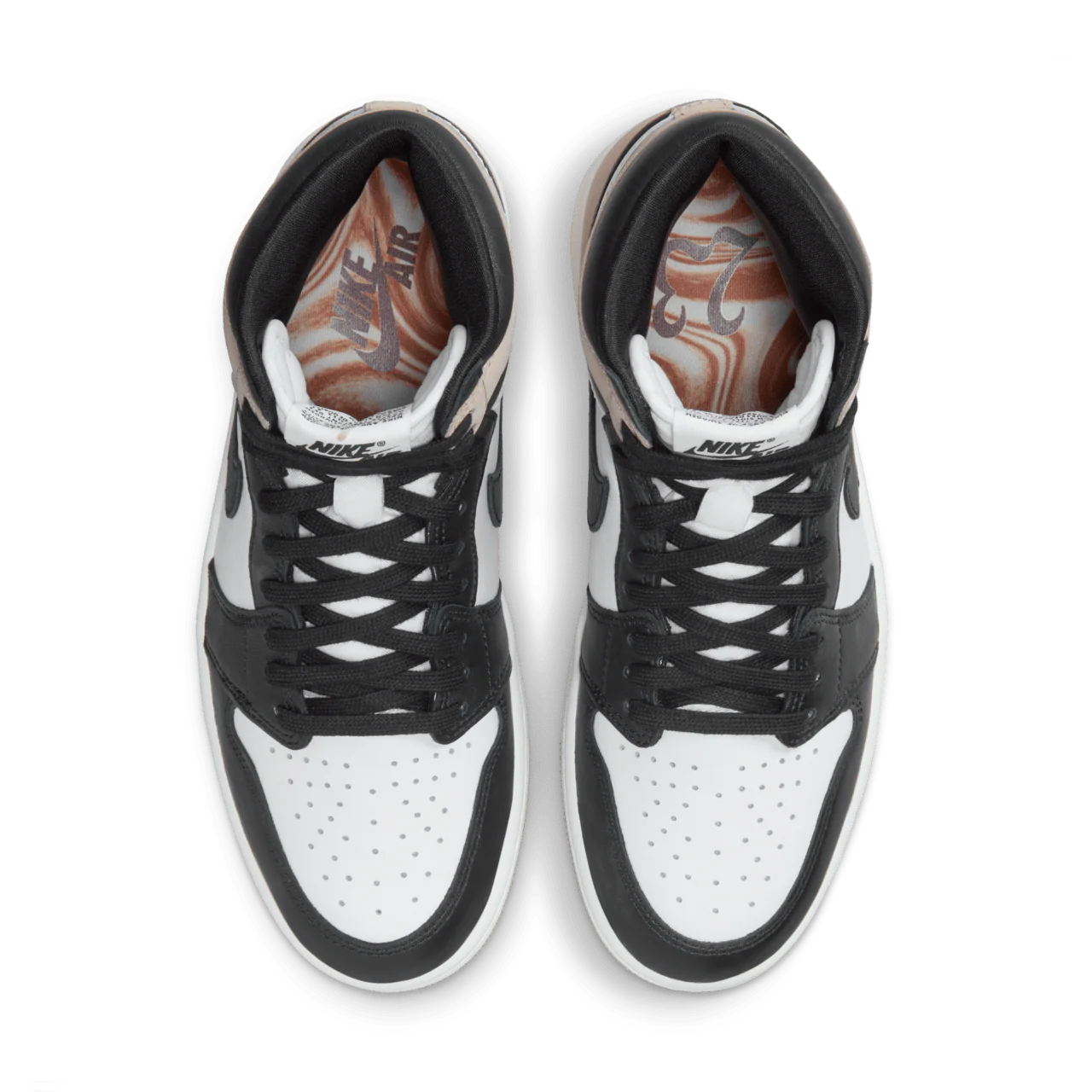 Nike Women's Air Jordan 1 Shoes - Black / Legend Medium Brown / White - Image 4