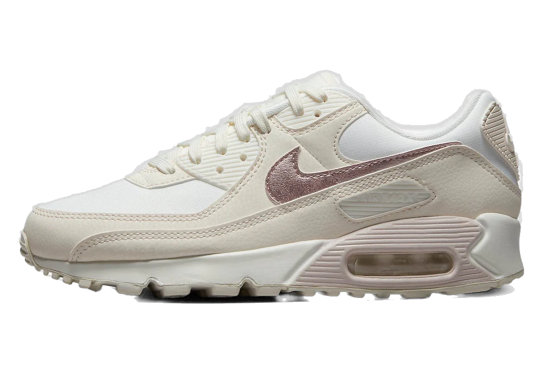 Nike Women's Air Max 90 Shoes - Sail / Pink Oxford / Phantom - Image 3