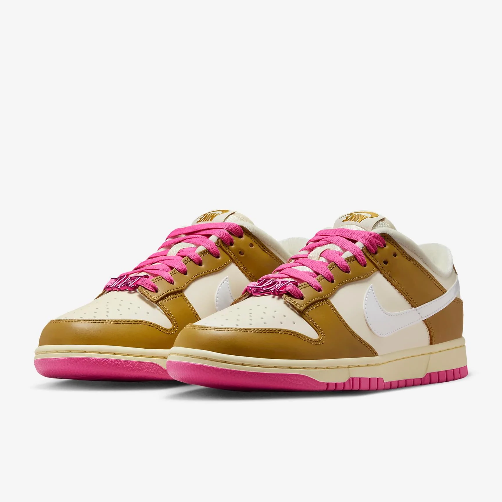Nike Women's Dunk Low SE Shoes - Bronzine / Pink / Alabaster / Coconut Milk - Image 2