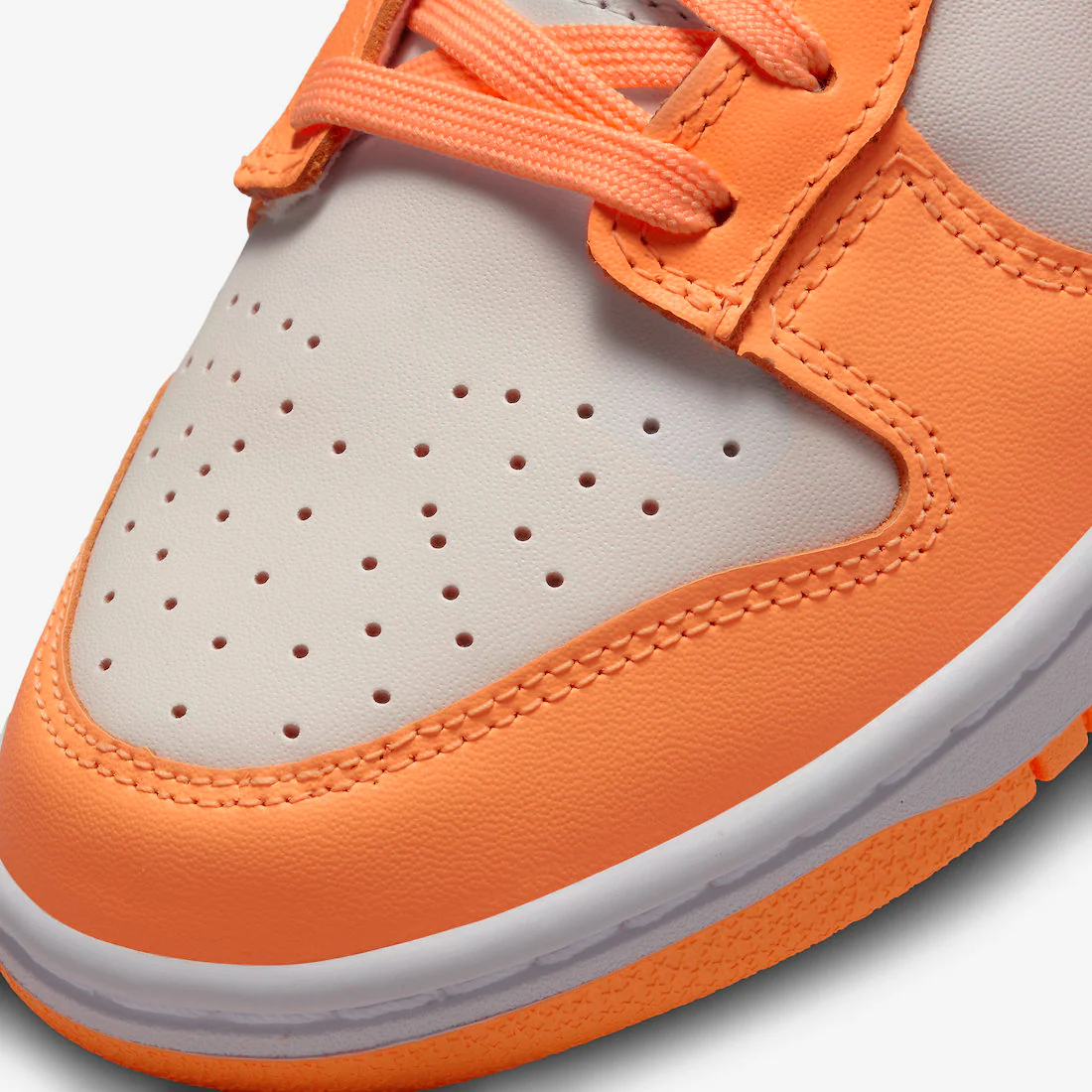 Nike Women's Dunk Low Shoes - Peach Cream / White / Orange - Image 8