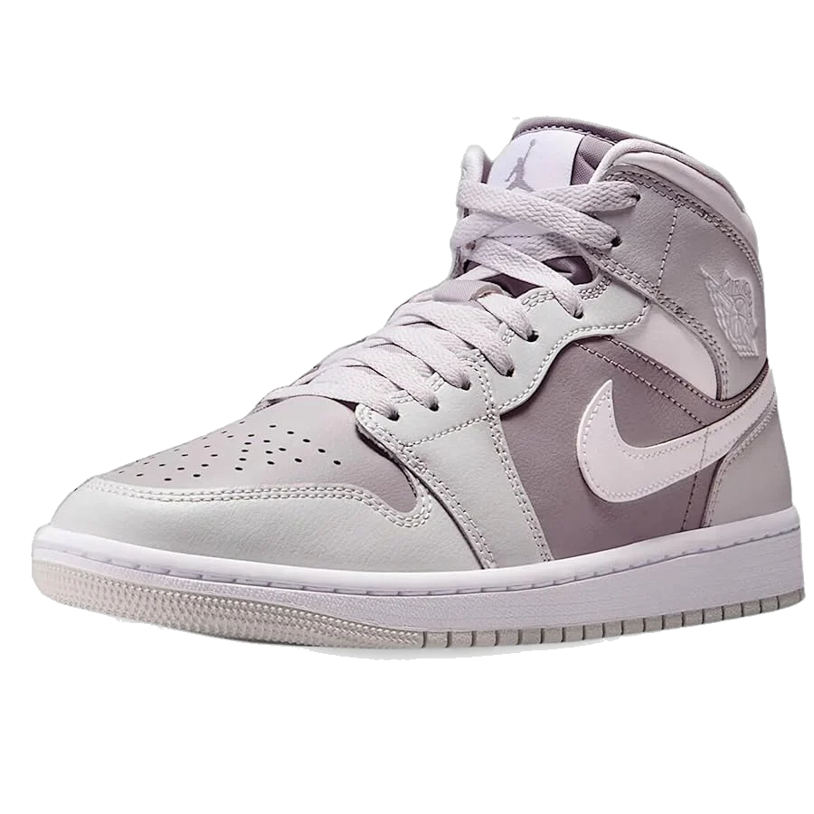 Nike Women's Jordan 1 Mid Shoes - Photon Dust / White / Atmosphere Grey - Image 2