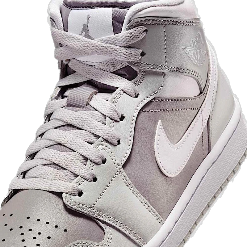 Nike Women's Jordan 1 Mid Shoes - Photon Dust / White / Atmosphere Grey - Image 4