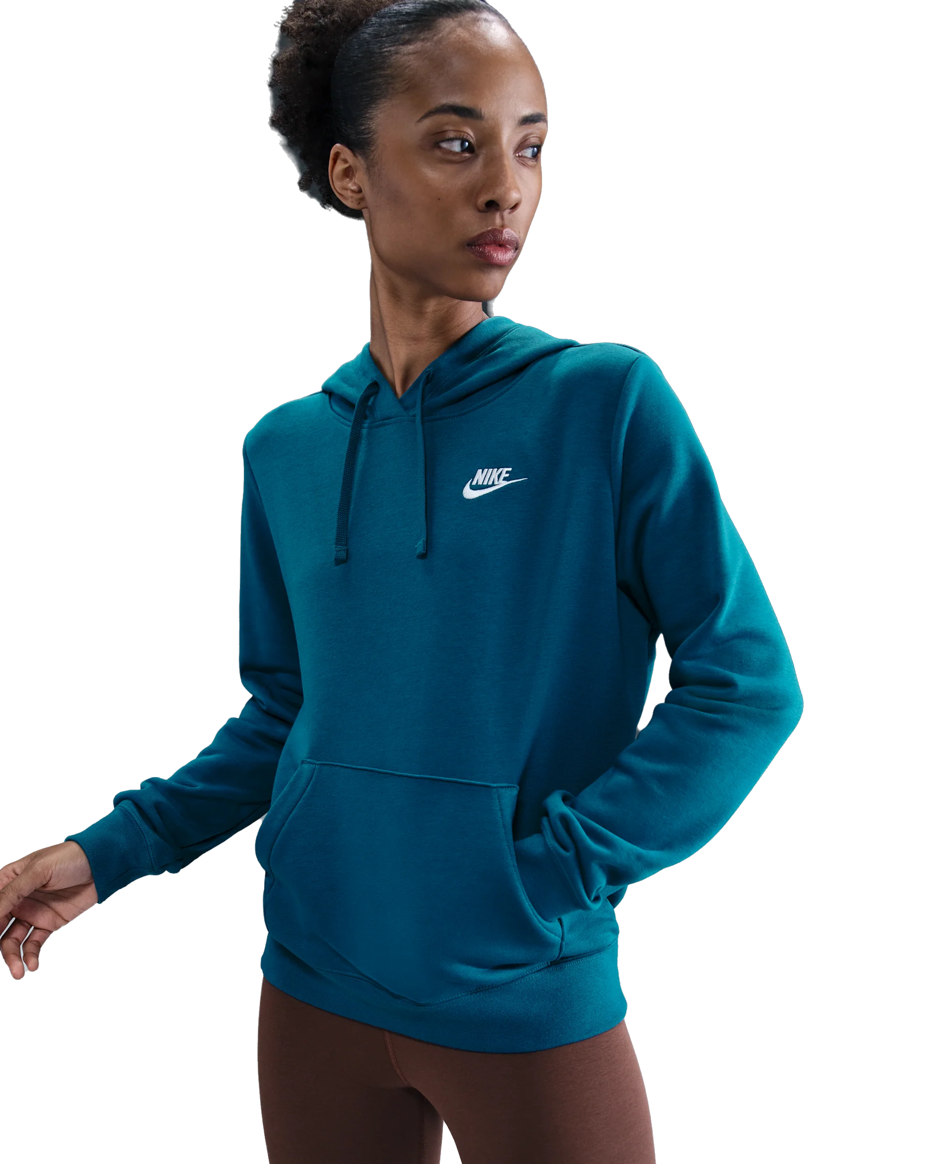 Nike Women's Nike Sportswear Club Fleece Hoodie - Green Abyss/White