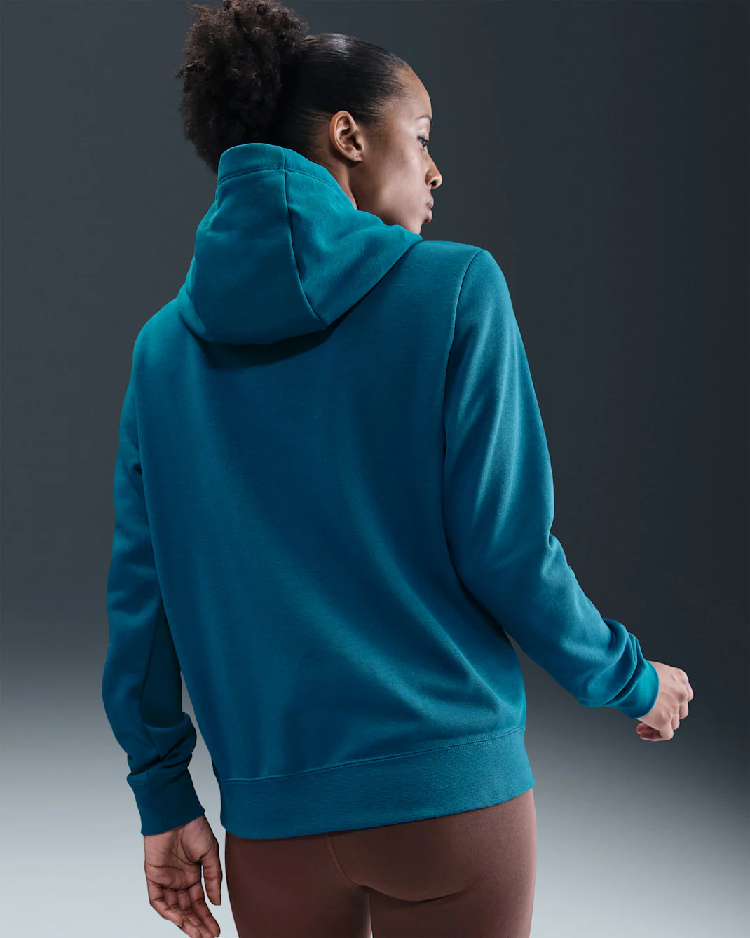 Nike Women's Nike Sportswear Club Fleece Hoodie - Green Abyss/White - Image 4