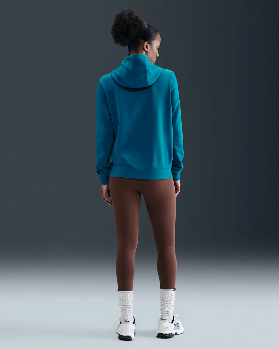 Nike Women's Nike Sportswear Club Fleece Hoodie - Green Abyss/White - Image 5